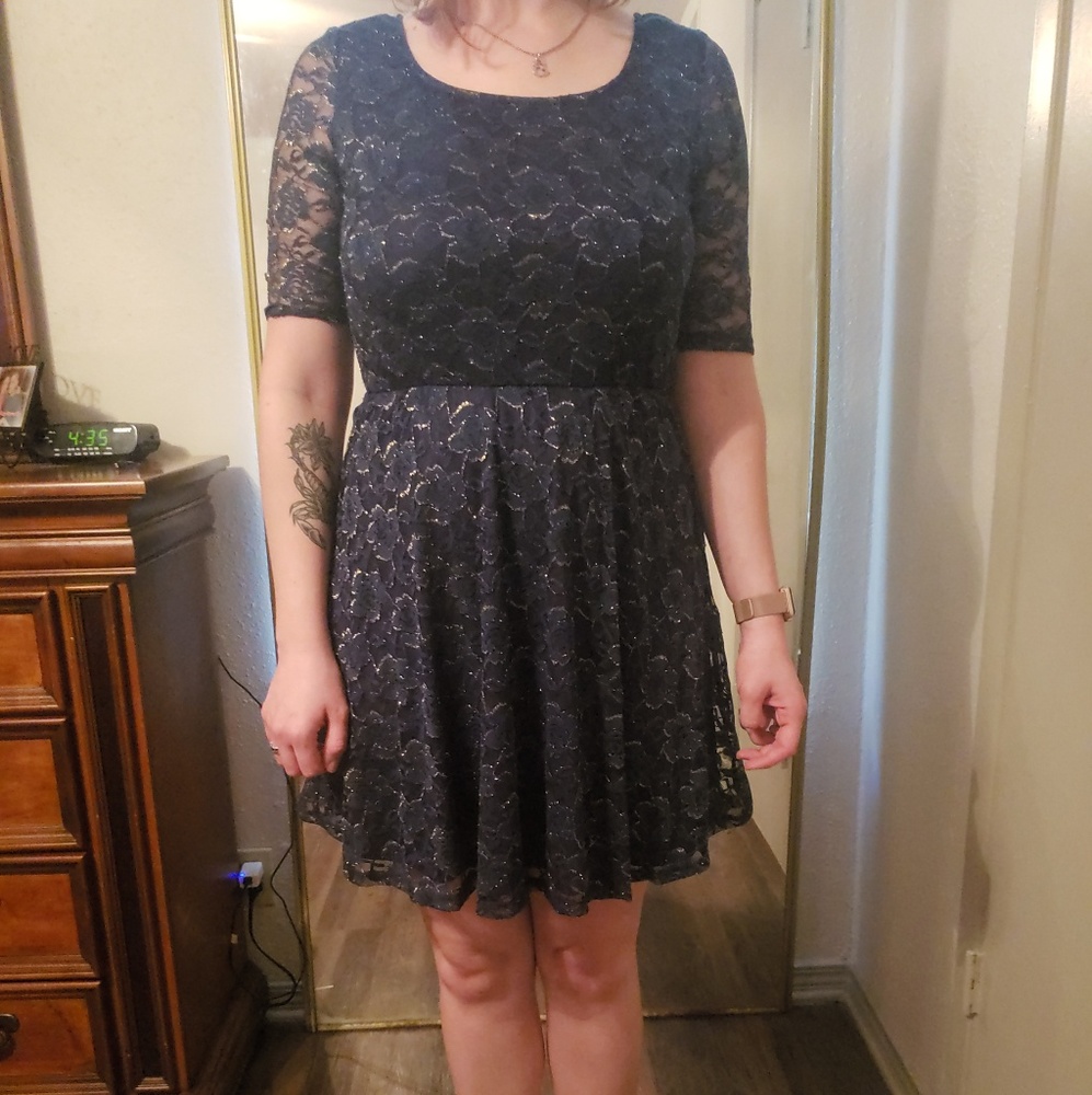 Navy lace dress